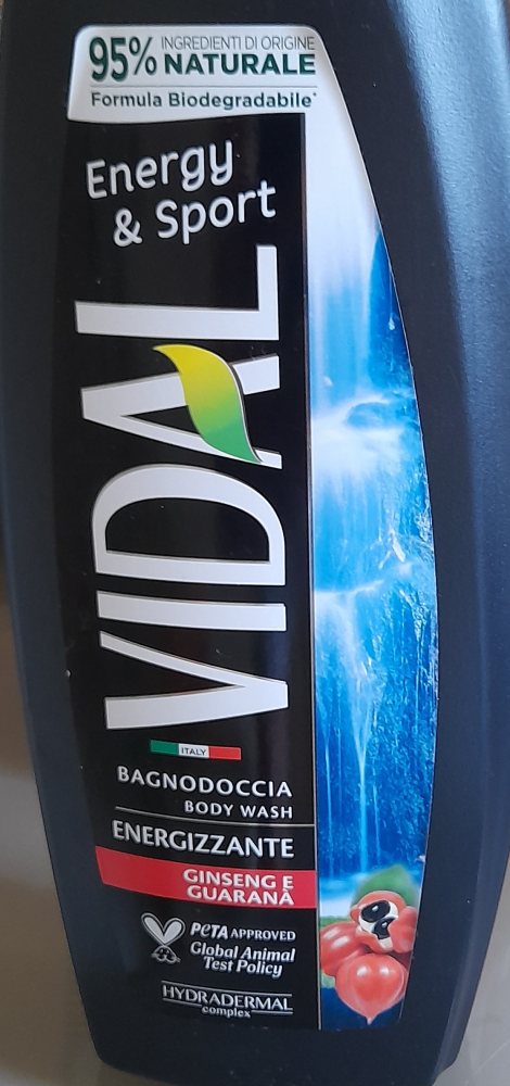 VIDAL Bagnodoccia energizzante Ginseng e Guaranà 600 ml
