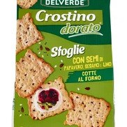 Delverde Crostino dorato Sfoglie con Semi di Papavero, Sesamo e Lino 180 g