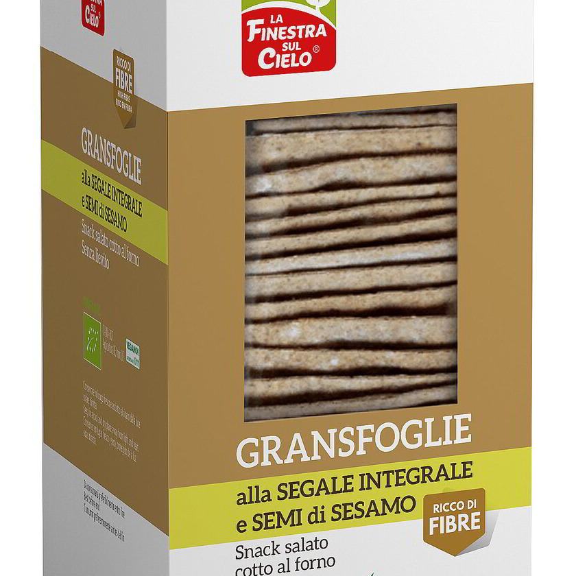La Finestra Sul Cielo Gransfoglie alla segale integrale con semi di sesamo bio  90 g
