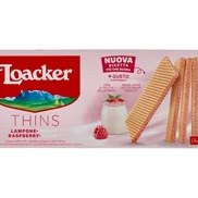 Loacker Wafer Thins Lampone Yogurt con crema ai lamponi con yogurt magro wafers 150g