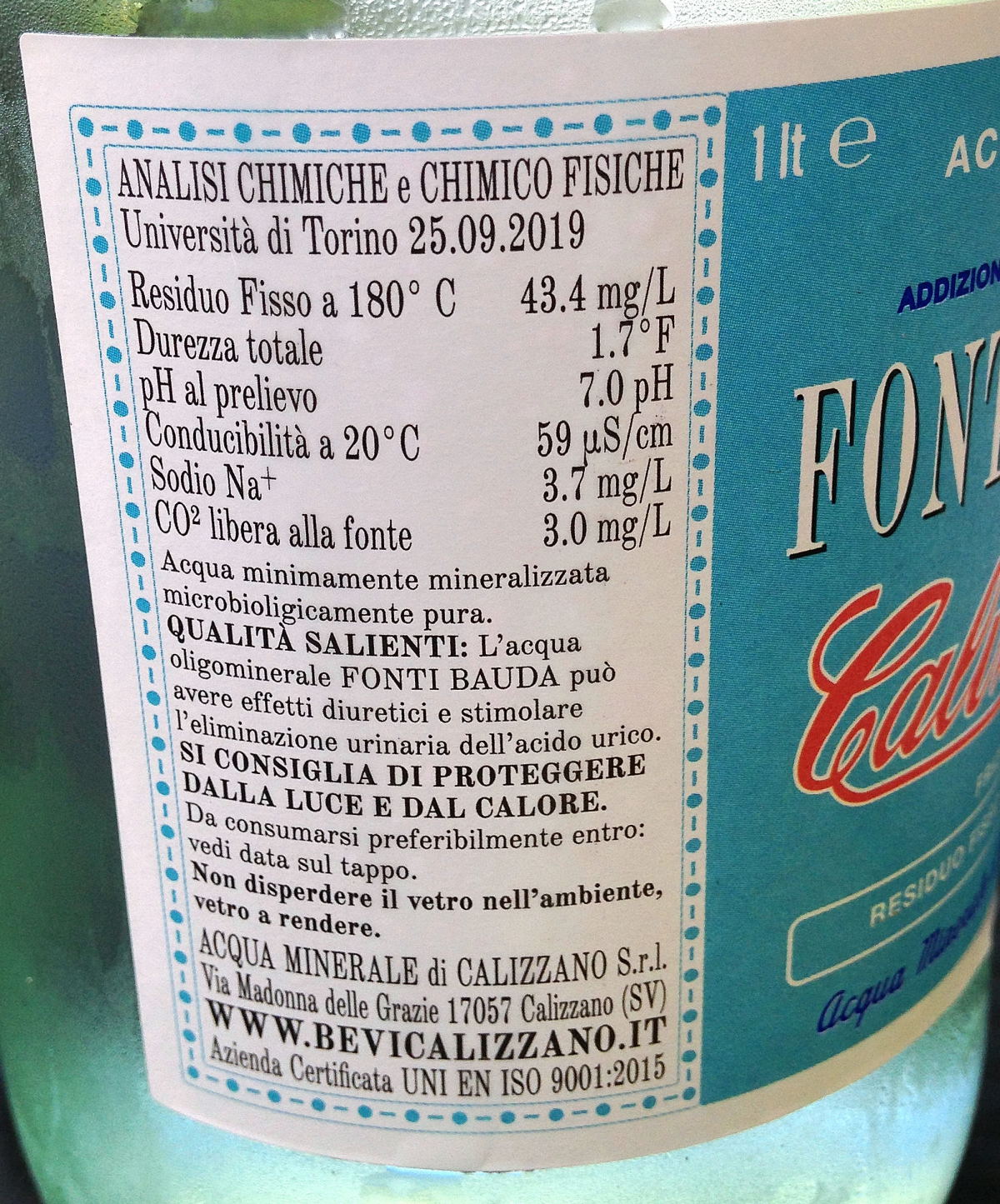 Acqua Fonti Bauda frizzante 1 l