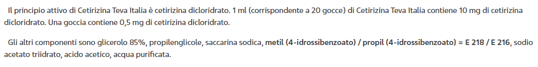 Cetirizina Teva Italia gocce 10 mg/ml